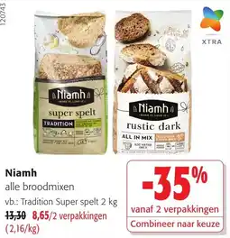 Colruyt Niamh alle broodmixen aanbieding