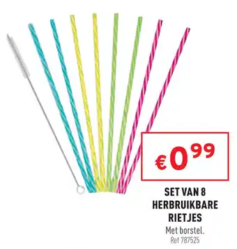 Trafic Herbruikbare rietjes 8-delig aanbieding