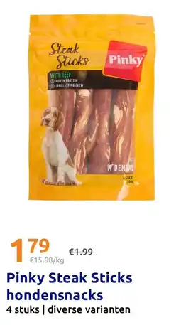Action Pinky steak sticks hondensnacks aanbieding