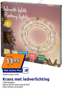 Action Krans met ledverlichting aanbieding