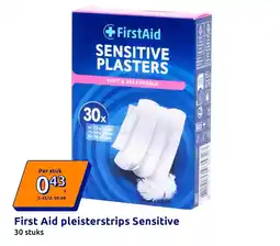 Action First Aid pleisterstrips Sensitive aanbieding