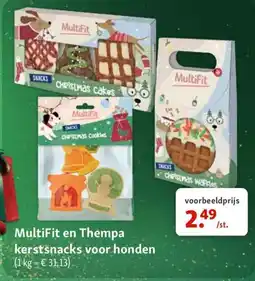 Maxi Zoo MultiFit en Thempa kerstsnacks voor honden aanbieding