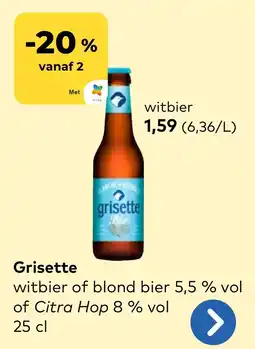 Bio Planet Grisette witbier aanbieding