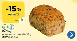 Bio Planet pompoenpitbrood aanbieding