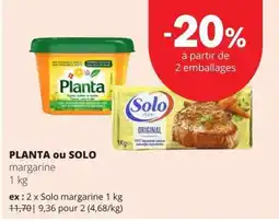 Spar Planta ou Solo margarine aanbieding