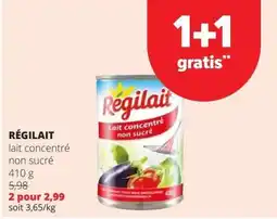 Spar Régilait lait concentré non sucré aanbieding