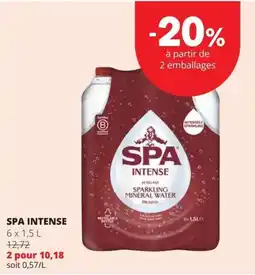 Spar spa intense sparkling mineral water aanbieding
