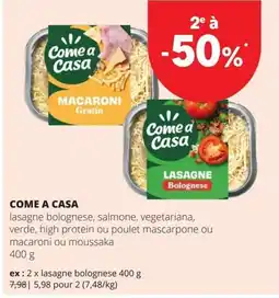 Spar Come a Casa lasagne bolognaise aanbieding