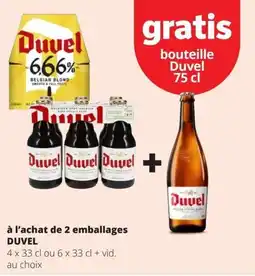 Spar à l'achat de 2 emballages DUVEL aanbieding