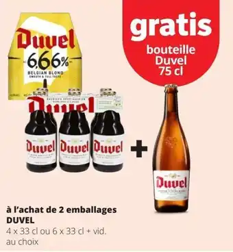 à l'achat de 2 emballages DUVEL