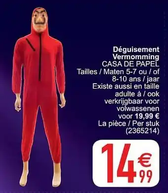 Cora Déguisement vermomming casa de papel aanbieding