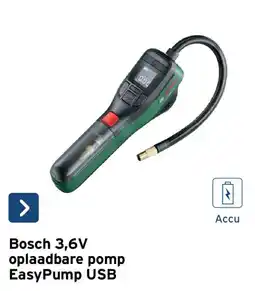 GAMMA Bosch 3,6v oplaadbare pomp easy pump usb aanbieding