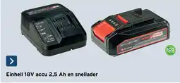 GAMMA Einhell 18v accu 2,5 ah en snellader aanbieding
