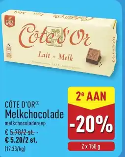 ALDI Côte d'or melkchocolade aanbieding