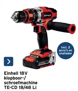 GAMMA Einhell 18v klopboor-/schroefmachine te-cd 18/48 li aanbieding