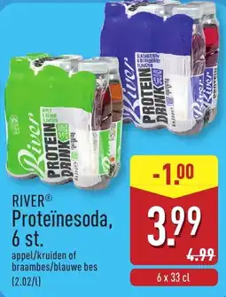 ALDI River proteïnesoda aanbieding