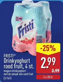 ALDI Fristi Drinkyoghurt rood fruit, aanbieding