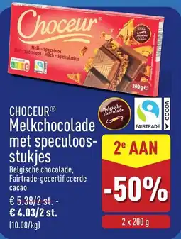 ALDI Choceur Melkchocolade met Speculoosstukjes aanbieding