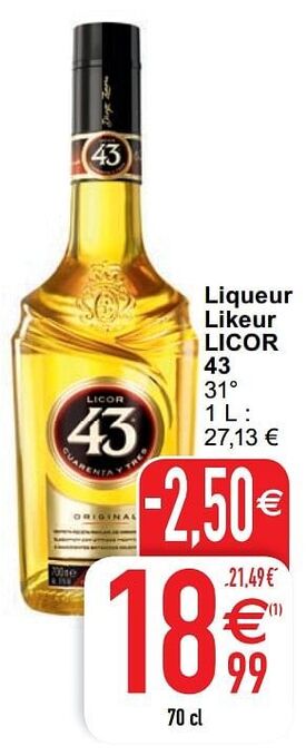 Cora Liqueur likeur licor 43 aanbieding