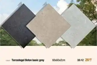 Cevo Terrastegel beton basic grey aanbieding