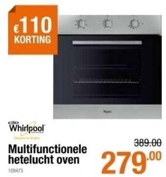 Whirlpool multifunctionele hetelucht oven