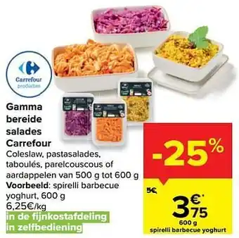 Carrefour Market Spirelli barbecue yoghurt aanbieding