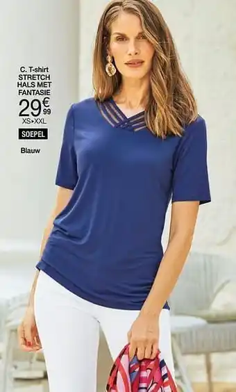 Damart T-shirt stretch hals met fantasie aanbieding