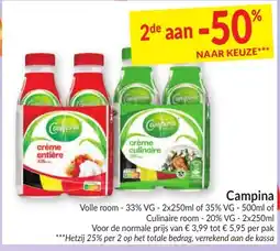 Intermarché Campina crème entière aanbieding