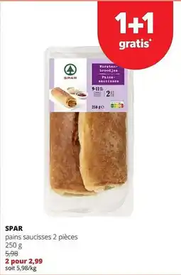 Spar Colruyt pains saucisses 2 pièces aanbieding