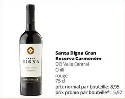 Spar Colruyt Santa Digna Gran Reserva Carmenère aanbieding