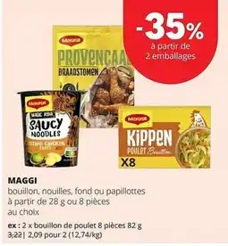 Spar Colruyt Maggi bouillon, nouilles, fond ou papillottes aanbieding