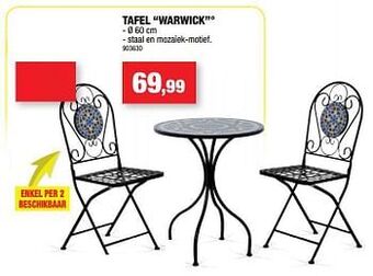 Hubo Tafel warwick aanbieding