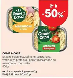 Spar Colruyt Come a Casa lasagne bolognaise aanbieding