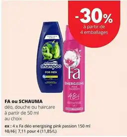 Spar Colruyt Fa ou Schauma déo, douche ou haircare aanbieding