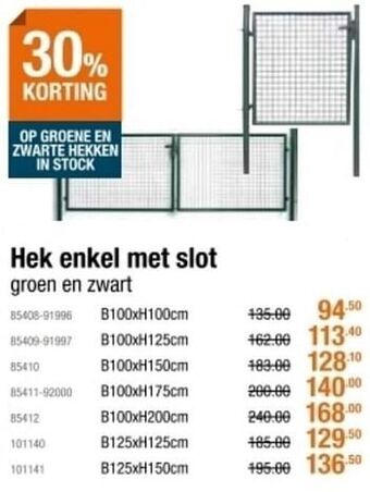 Cevo Hek enkel met slot groen en zwart aanbieding