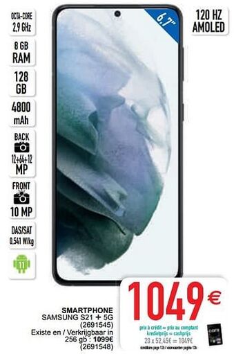 Cora Smartphone samsung s21 + 5g aanbieding
