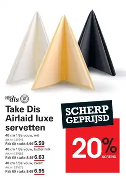 Sligro Take Dis Airlaid luxe servetten aanbieding
