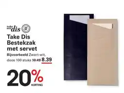 Sligro Take Dis Bestekzak met servet aanbieding