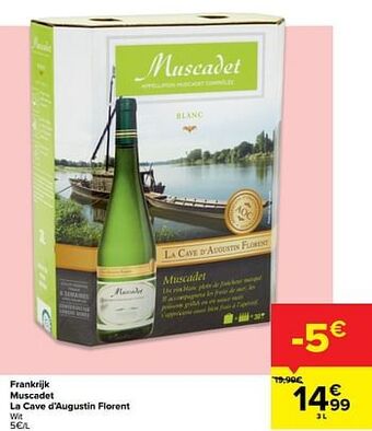 Carrefour Market Frankrijk muscadet la cave d`augustin florent wit aanbieding