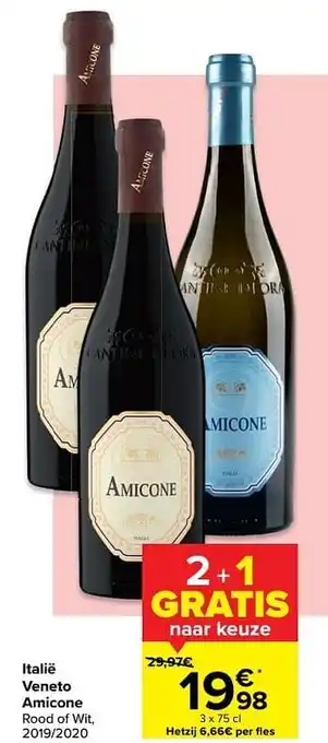 Carrefour Market Italië veneto amicone rood of wit, 2019-2020 aanbieding