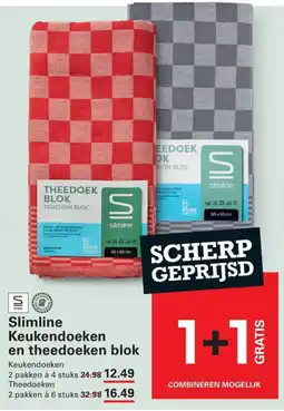 Sligro Slimline keukendoeken en theedoeken blok aanbieding