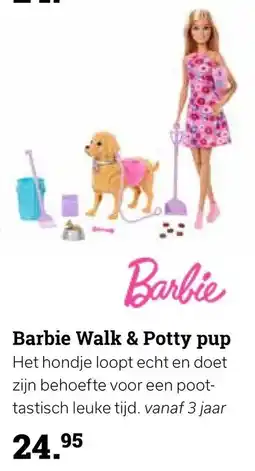 Multi bazar barbie walk & potty pup aanbieding