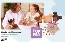 Multi bazar Mandje met 3 badpoppen aanbieding