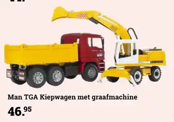 Man TGA Kiepwagen met graafmachine