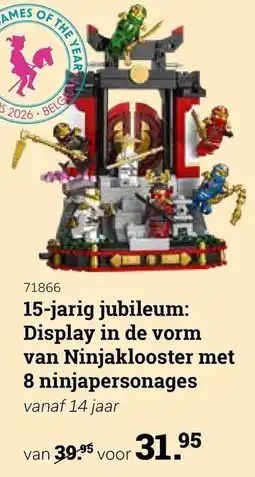 Multi bazar 15-jarig jubileum: Display in de vorm van Ninjaklooster met 8 ninjapersonages aanbieding