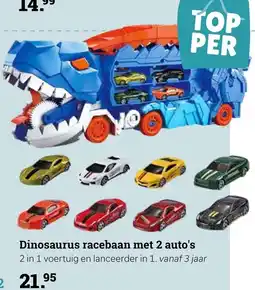 Multi bazar Dinosaurus racebaan met 2 auto's aanbieding