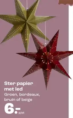 Kwantum Ster papier met led aanbieding