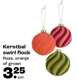 Kwantum Kerstbal swirl flock aanbieding