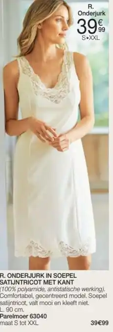 Damart Onderjurk in Soepel Satijntricot Met Kant aanbieding