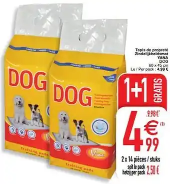 Cora Tapis de propreté zindelijkheidsmat yana dog 60x45 cm aanbieding